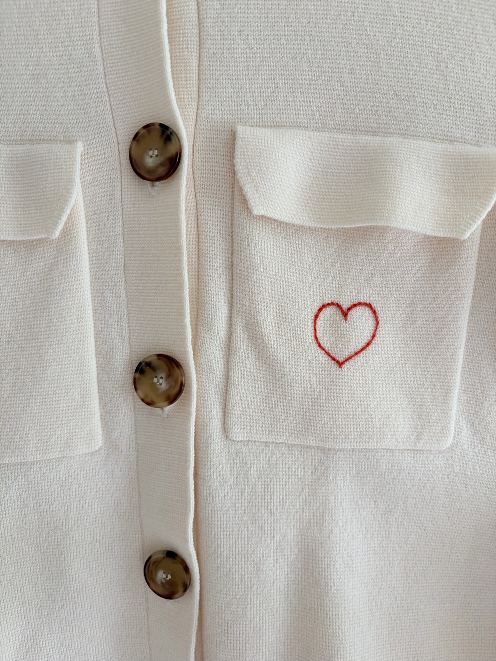 Sezane // Betty Cardigan Ecru Merino Wool - Picture 5 of 7